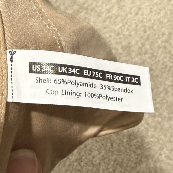 Haci Plunge Push Up Bra 34C Pull Over Beige - Picture 4 of 5